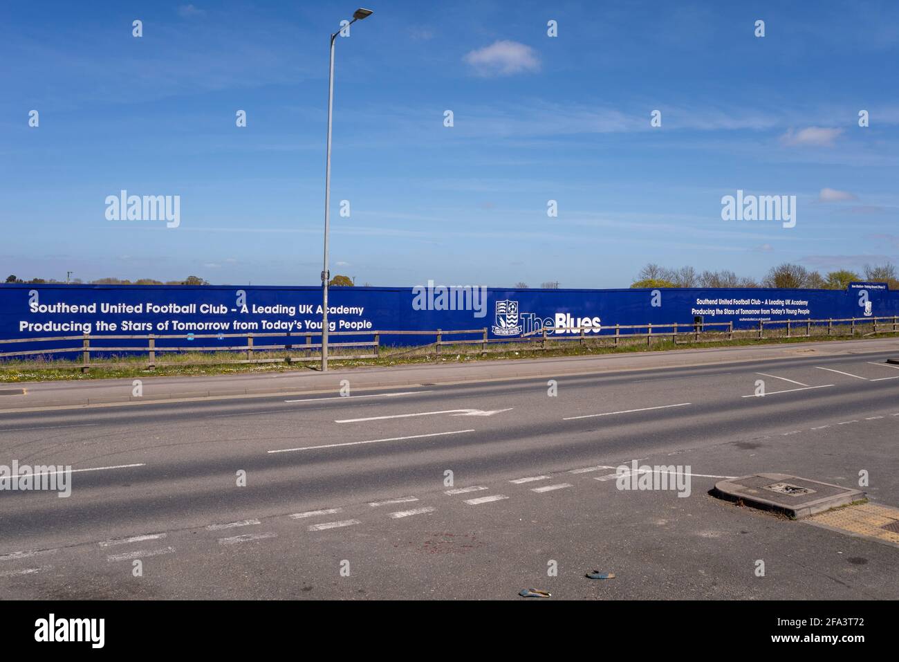 Baustelle um den geplanten Fußballverein Southend Utd herum, neues Stadion-Trainingsgelände in Fossetts Way, Fossetts Farm Stockfoto