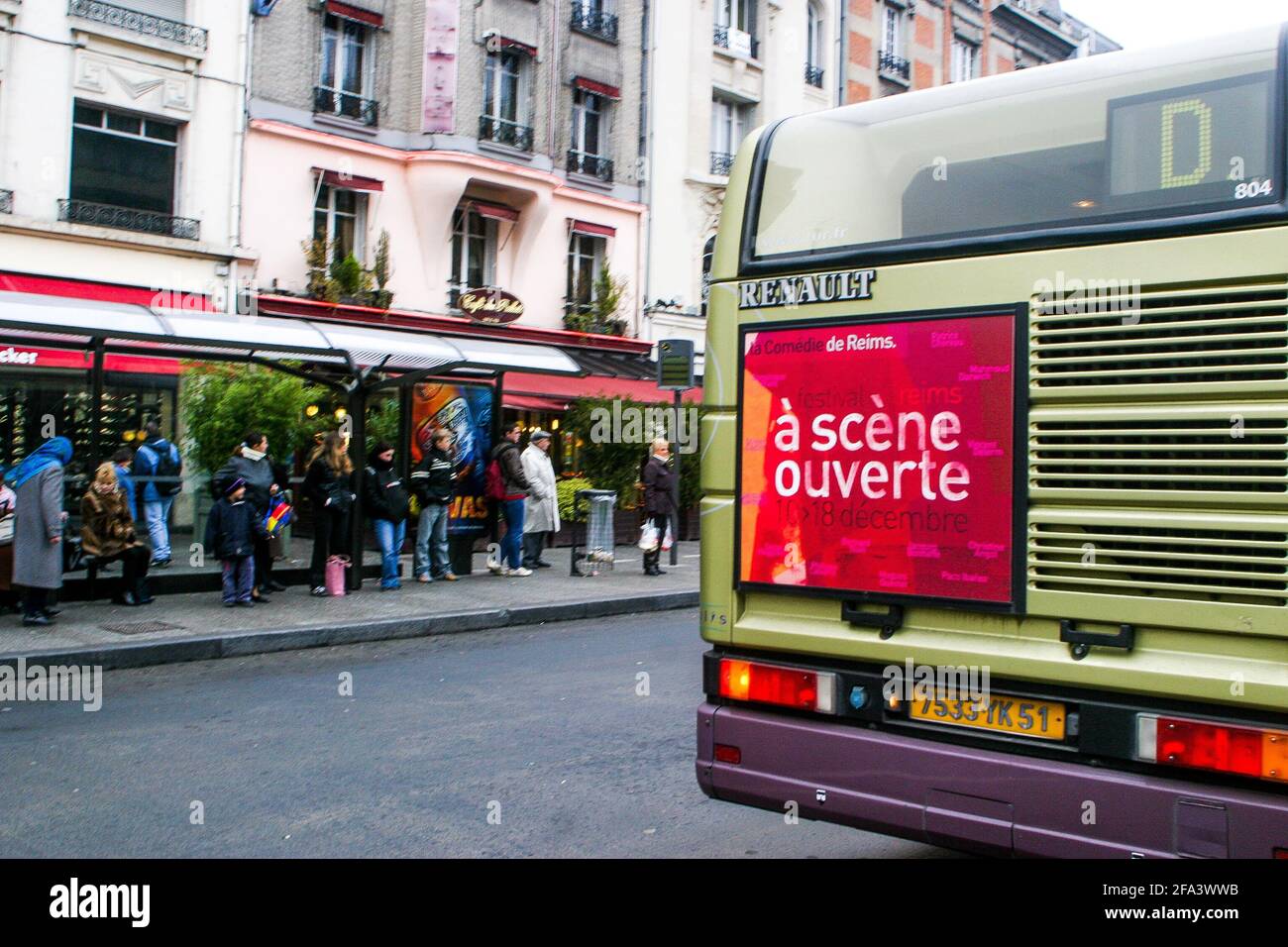 Bus, Reims, Frankreich Stockfoto