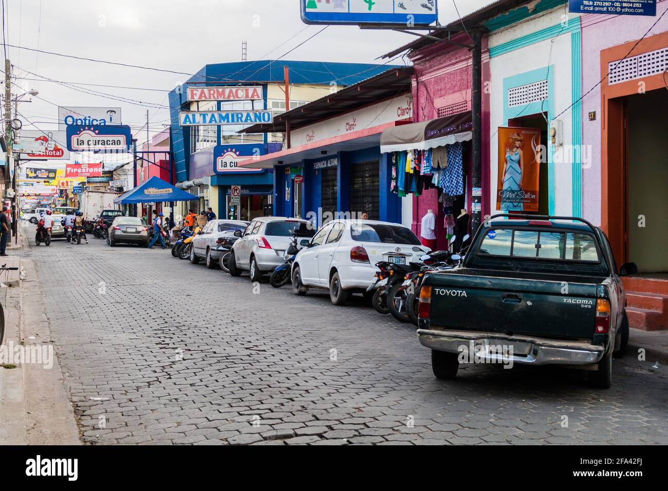 ESTELI, NICARAGUA - 21. APRIL 2016: Blick auf eine Straße in Esteli Stockfoto