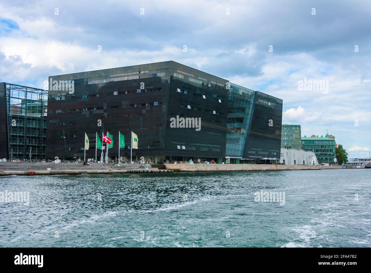Die Königliche Öffentliche Bibliothek in Kopenhagen, Dänemark, nannte den Black Diamond Stockfoto