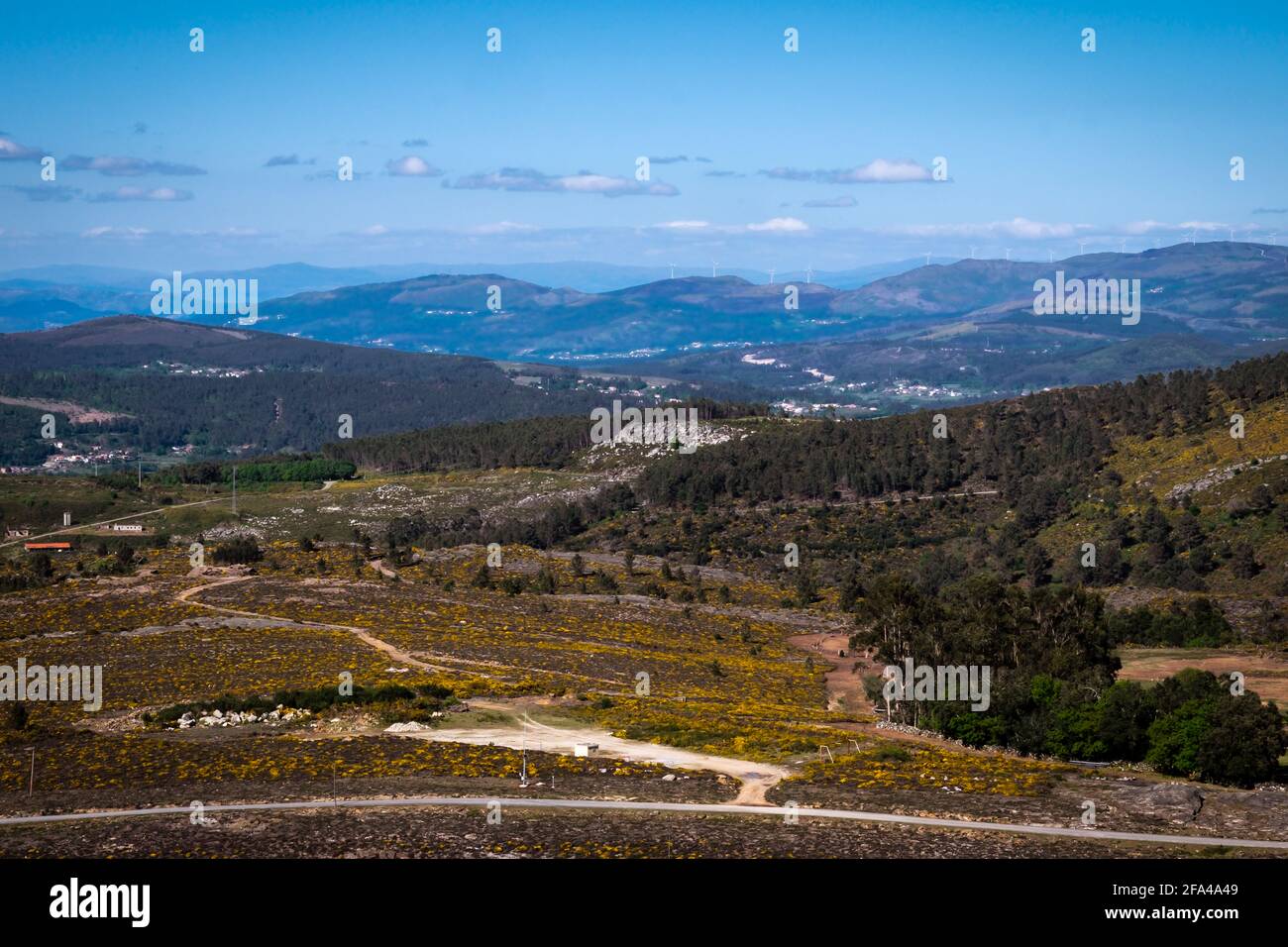 Landschaftslandschaft der Berge der Serra de Arga in Portugal Stockfoto