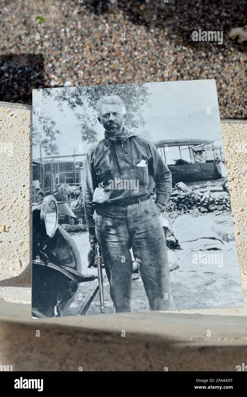 Altes Foto, Scotty's Castle, Death Valley, Kalifornien Stockfoto