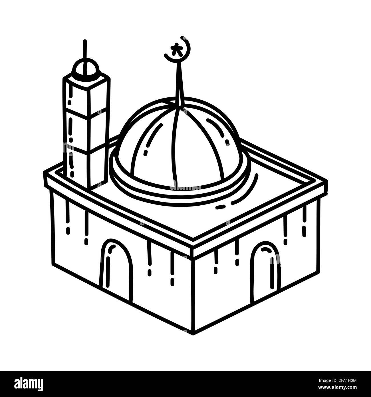 Ramadhan Mubarrok Aktivität Handgezeichnetes Symbol Set Vektor. Stock Vektor
