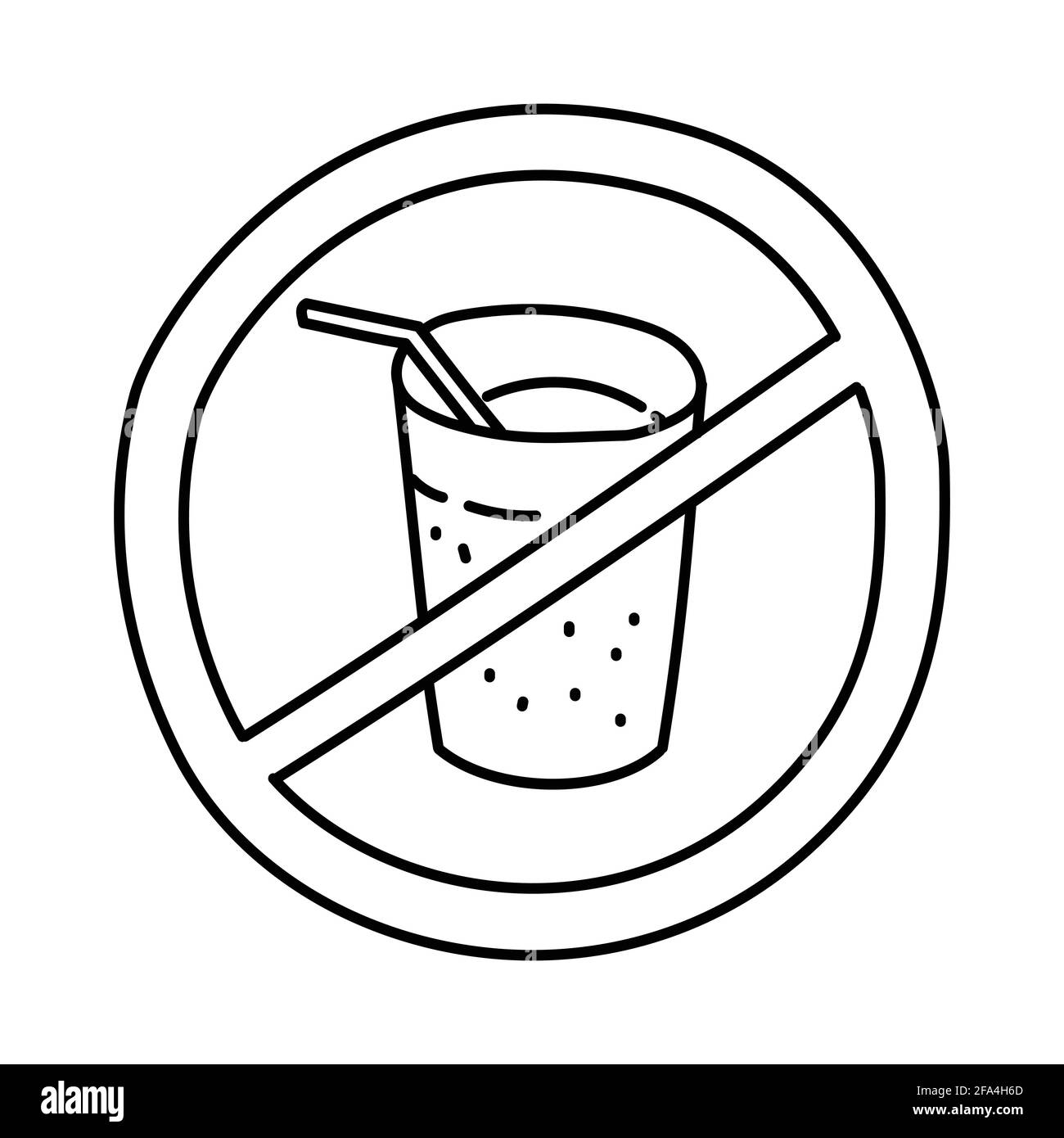 Symbol „Keine Getränke“. Doodle Hand Drawn oder Outline Icon Style. Vektor Stock Vektor