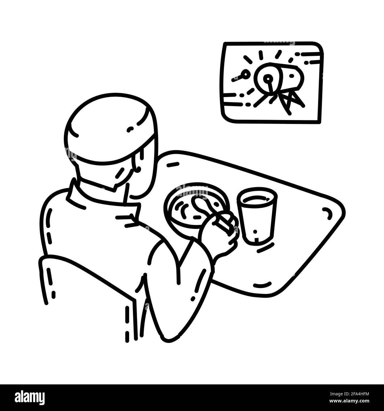 Takjil-Symbol. Doodle Hand Drawn oder Outline Icon Style. Vektor Stock Vektor