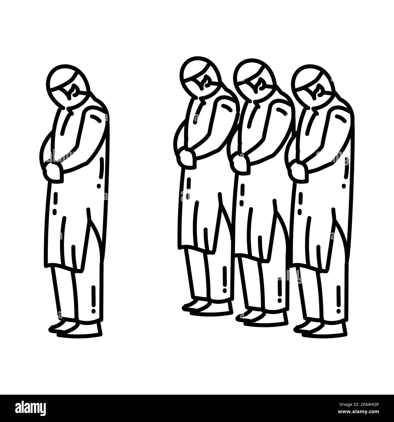 Taraweeh-Symbol. Doodle Hand Drawn oder Outline Icon Style. Vektor Stock Vektor