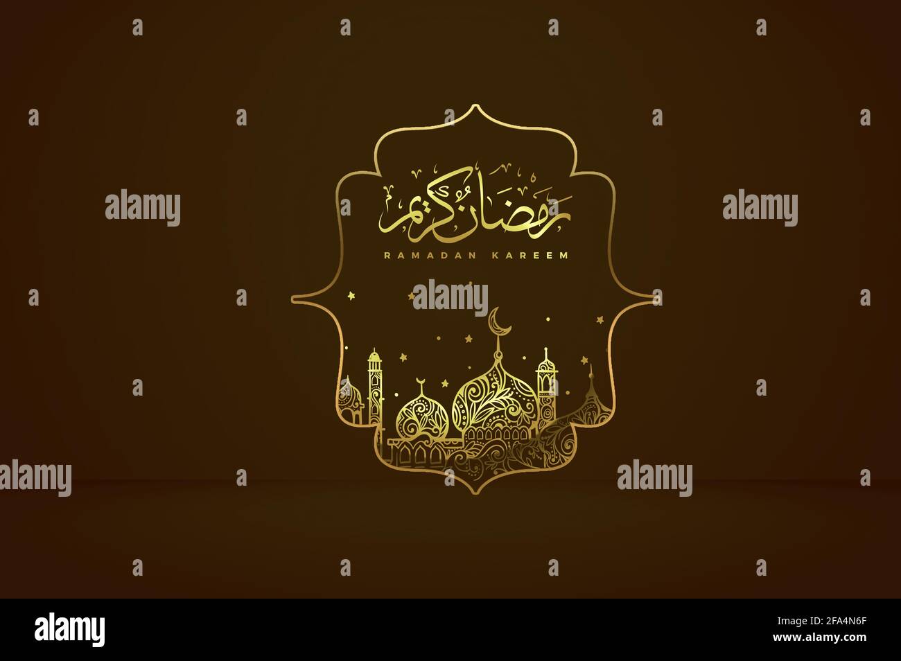 ramadan Kareem schönes goldenes Luxus arabisches Kalligrafie-Design Stockfoto