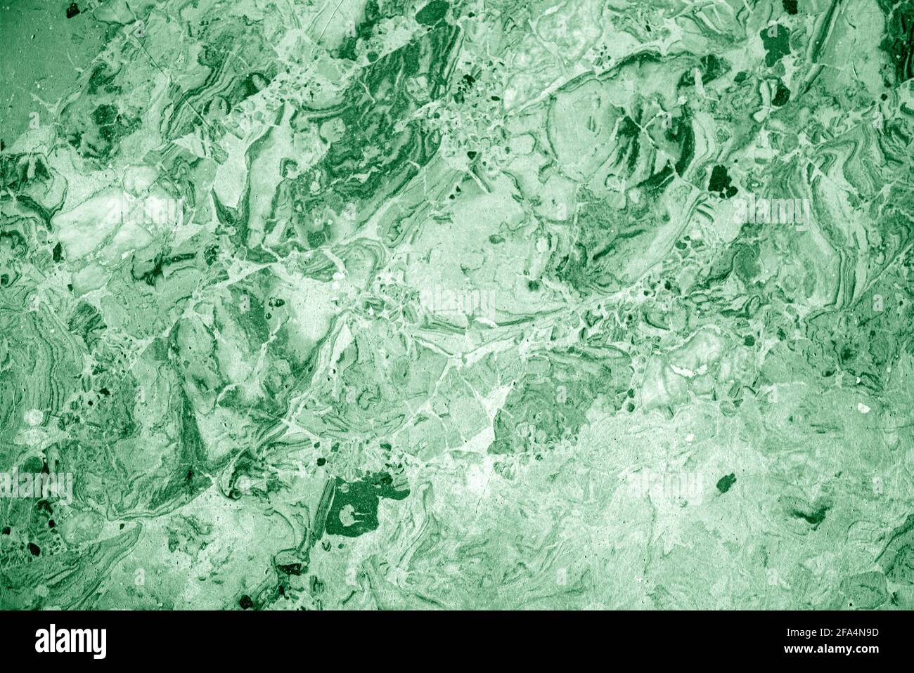 Dekorativer Stein als grüner Marmor für den Innenbereich, Marmorwand als Textur oder Hintergrund Stockfoto