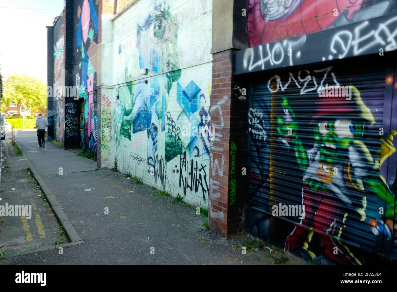 Graffitti in der Stadt, Großbritannien (Bristol) Stockfoto