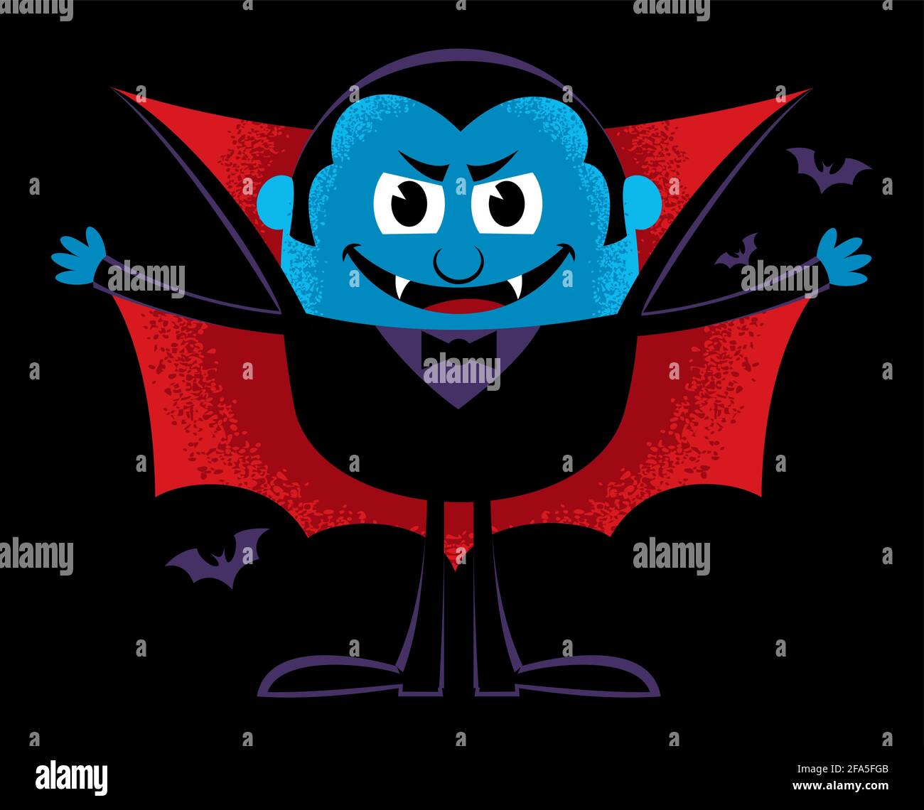 Cartoon Vampir auf Schwarz Stock Vektor
