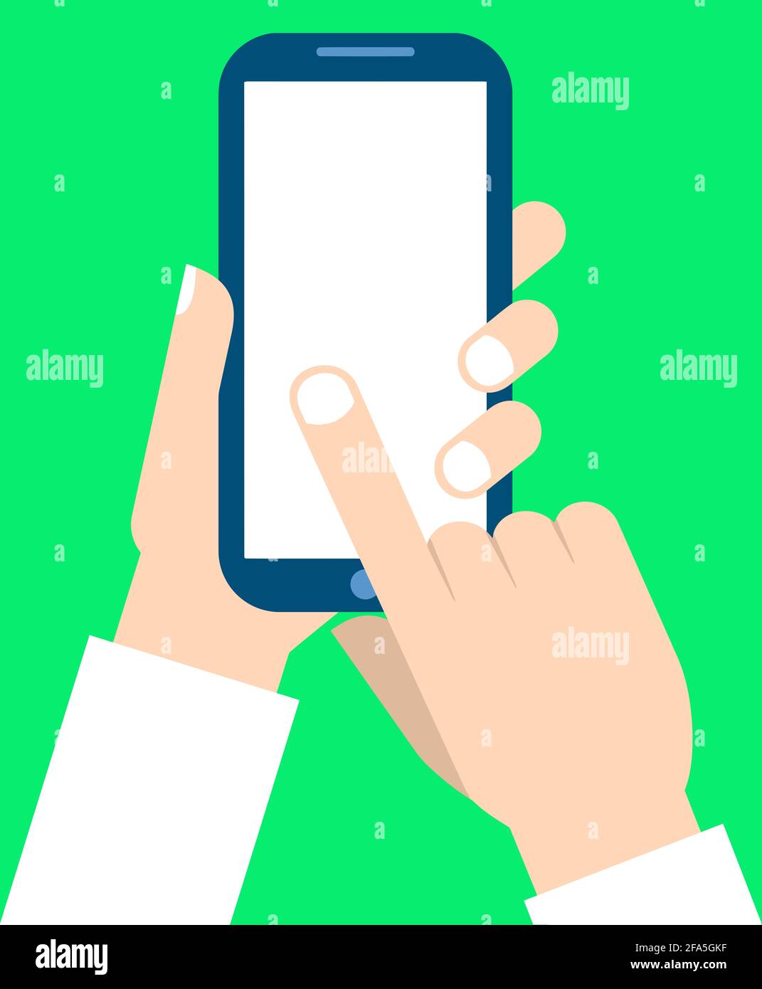 Abbildung: Smartphone Hand-Hold-Technologie für die Kommunikation Stockfoto