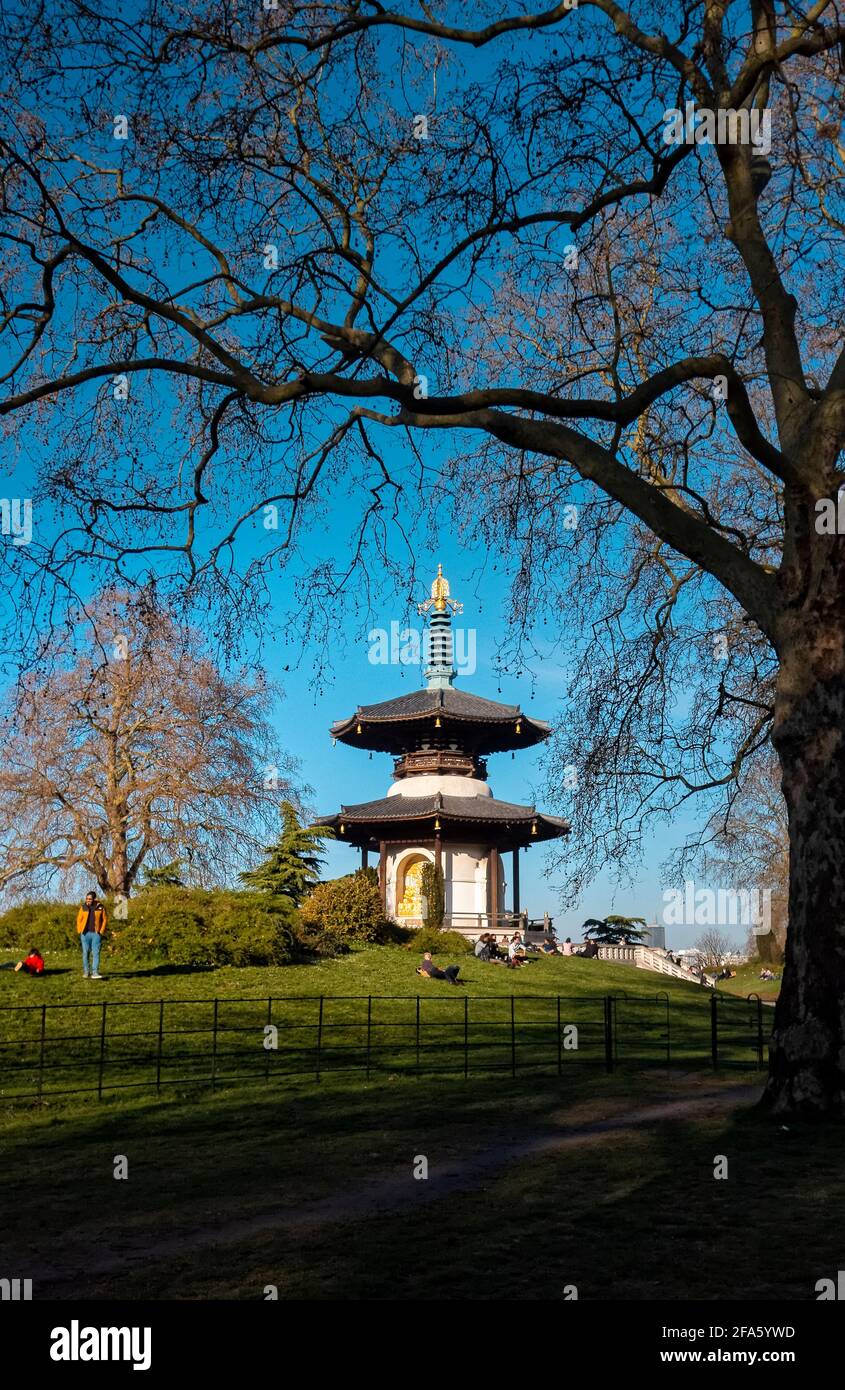 Peace Pagode in Battersea Park, Queenstown Road, Wandsworth, London, England Stockfoto