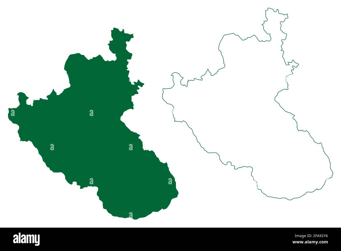 Kodagu Bezirk (Karnataka Staat, Republik Indien, Mysore Division) Karte