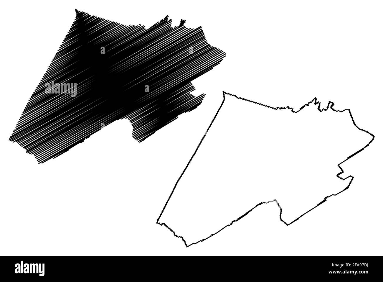 Monroe County, State of West Virginia (U.S. County, United States of America, USA, U.S., US) Kartenvektordarstellung, Skizze Monroe Karte Stock Vektor