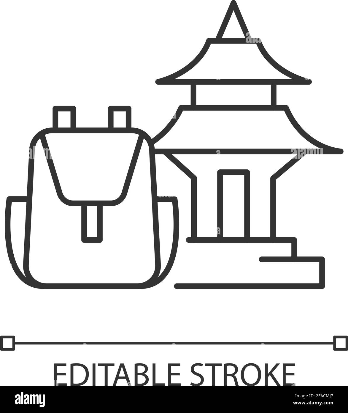 Spirituelle Nomaden lineare Ikone Stock Vektor