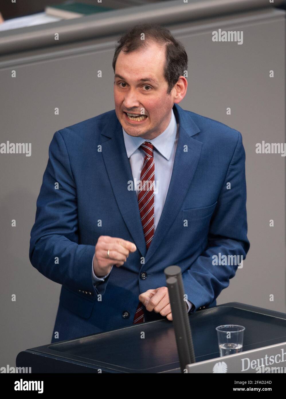 Berlin Deutschland April 21 Norbert Kleinwachter Afd Spricht Im Bundestag Das Thema Sind Die Beziehungen Zwischen Der Eu Und Grossbritannien Quelle Christophe Gateau Dpa Alamy Live News Stockfotografie Alamy