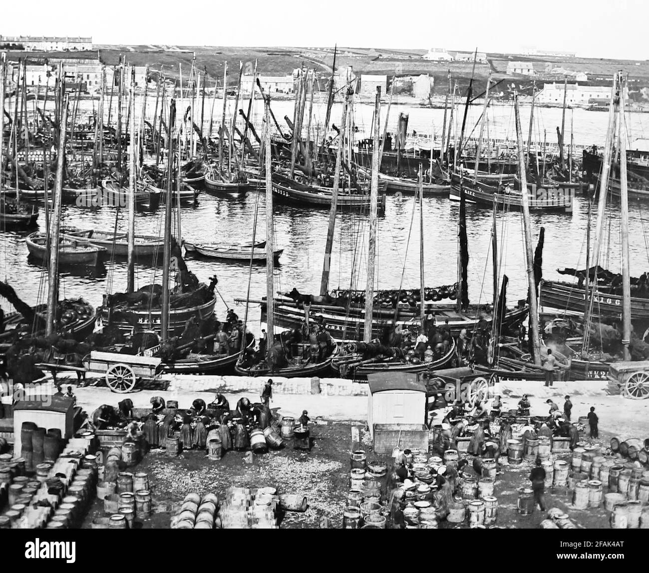 Wick Harbour, Schottland, viktorianische Zeit Stockfoto