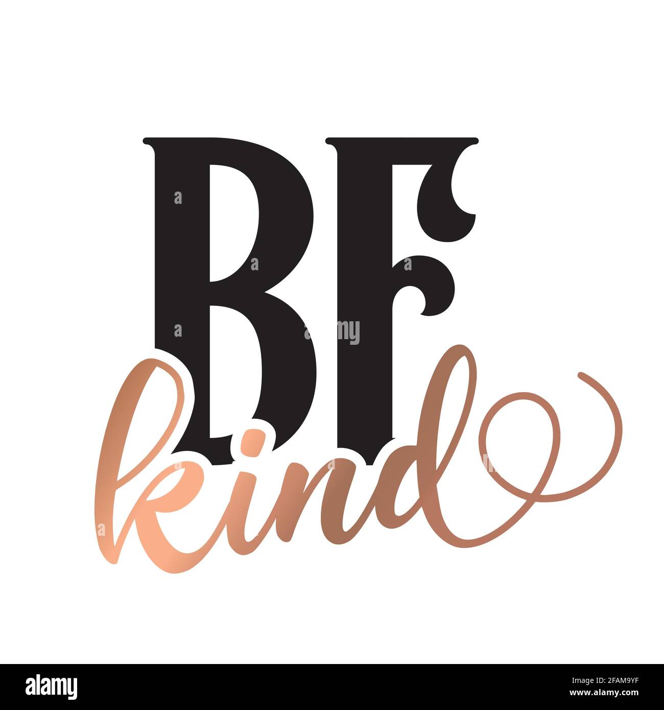 Moderner Feminismus Zitat isoliert auf weißem Hintergrund. Moderne Lettering-Kunst für Poster, Grußkarte, T-Shirt. Inspirierender Girly aus schwarzem und bronzefarbenem Gold Stock Vektor