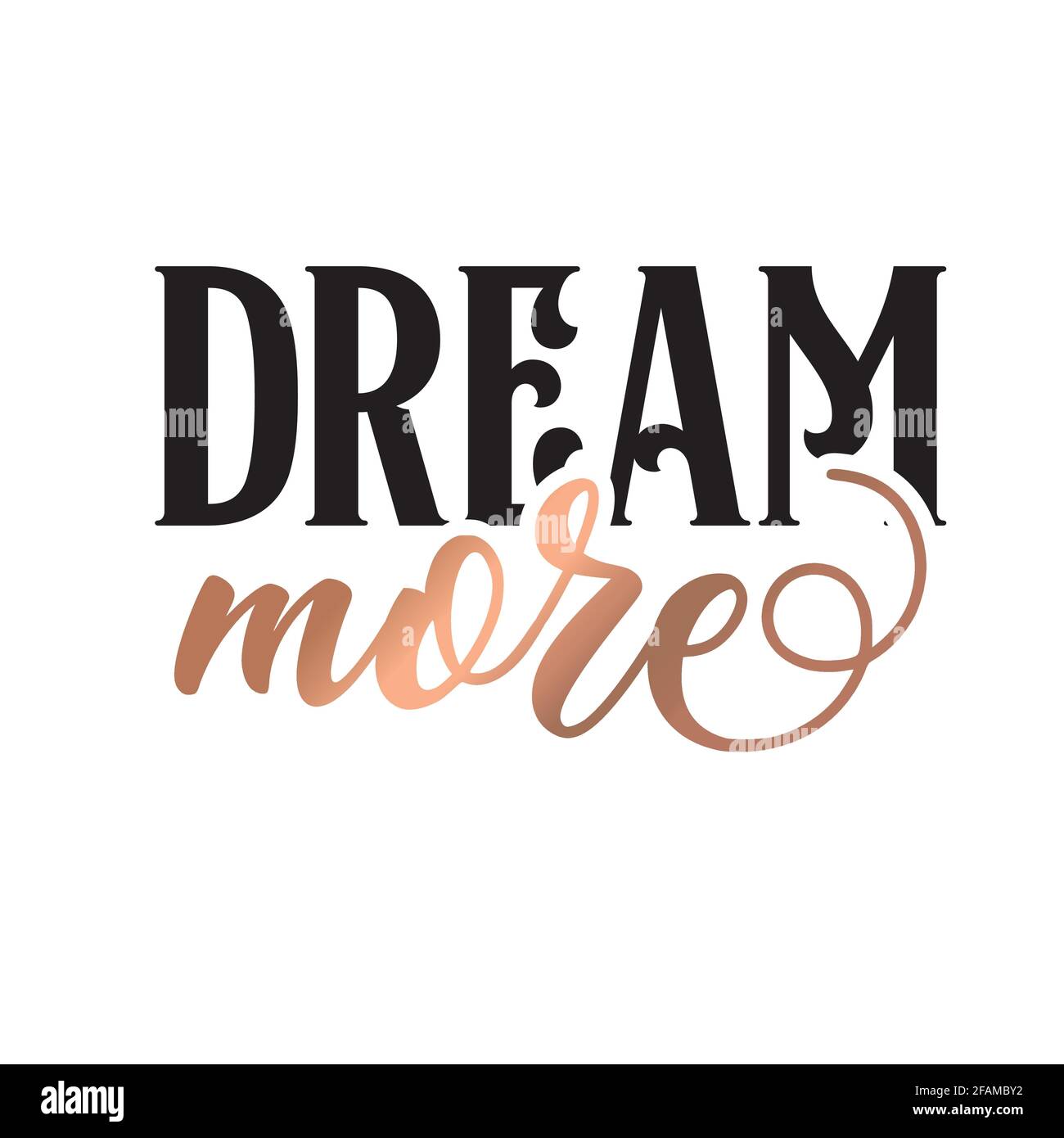 Moderner Feminismus Zitat isoliert auf weißem Hintergrund. Moderne Lettering-Kunst für Poster, Grußkarte, T-Shirt. Inspirierender Girly aus schwarzem und bronzefarbenem Gold Stock Vektor