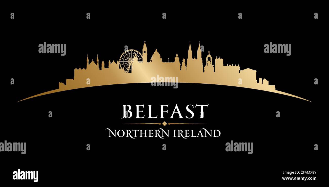 Silhouette der Skyline von Belfast, Nordirland. Vektorgrafik Stock Vektor