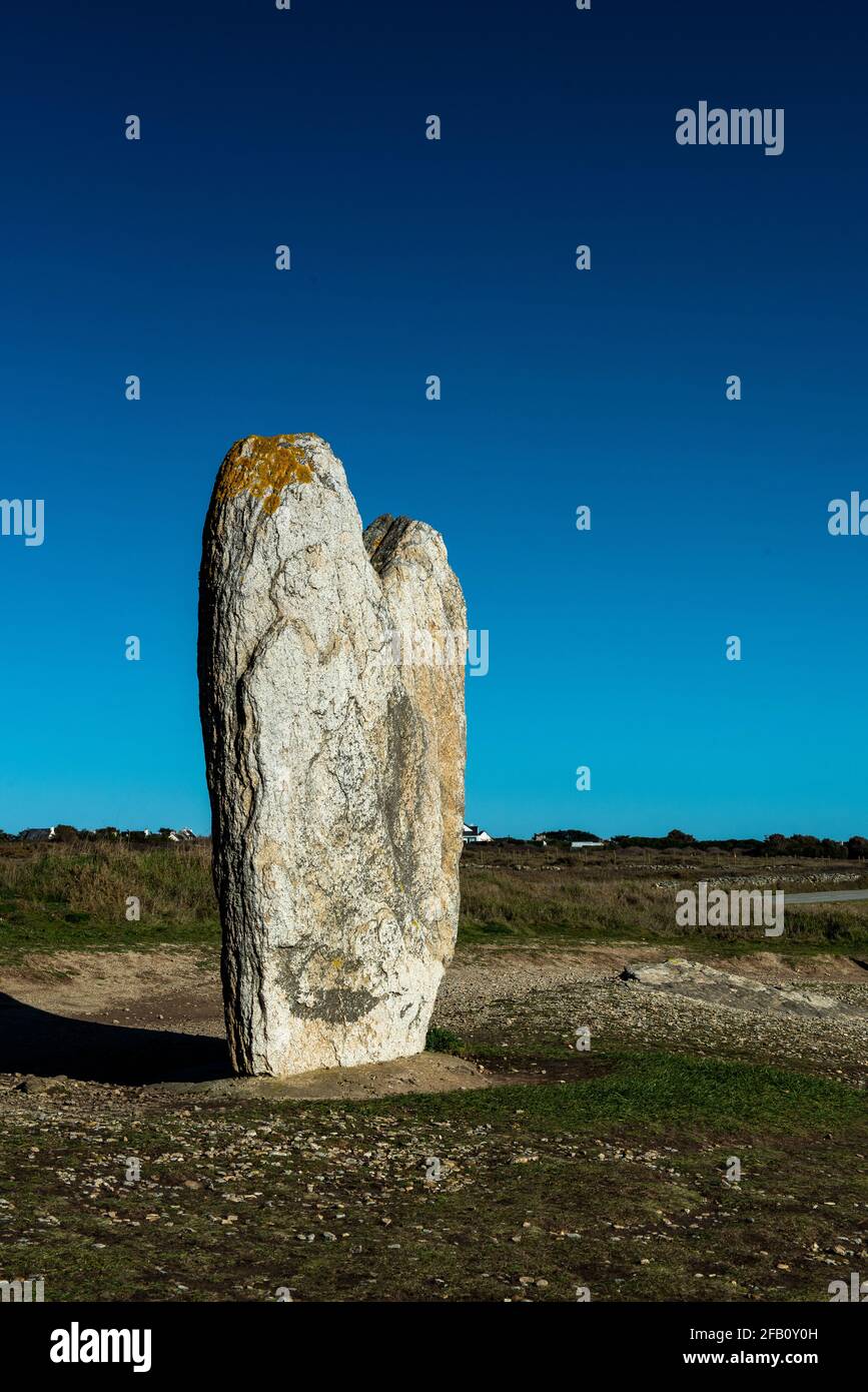 BEG er goz Lannec Menhir auf der Halbinsel Quiberon Stockfoto