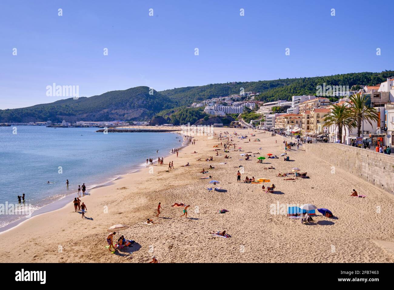 Sommer im Oktober. Sesimbra, Portugal Stockfoto