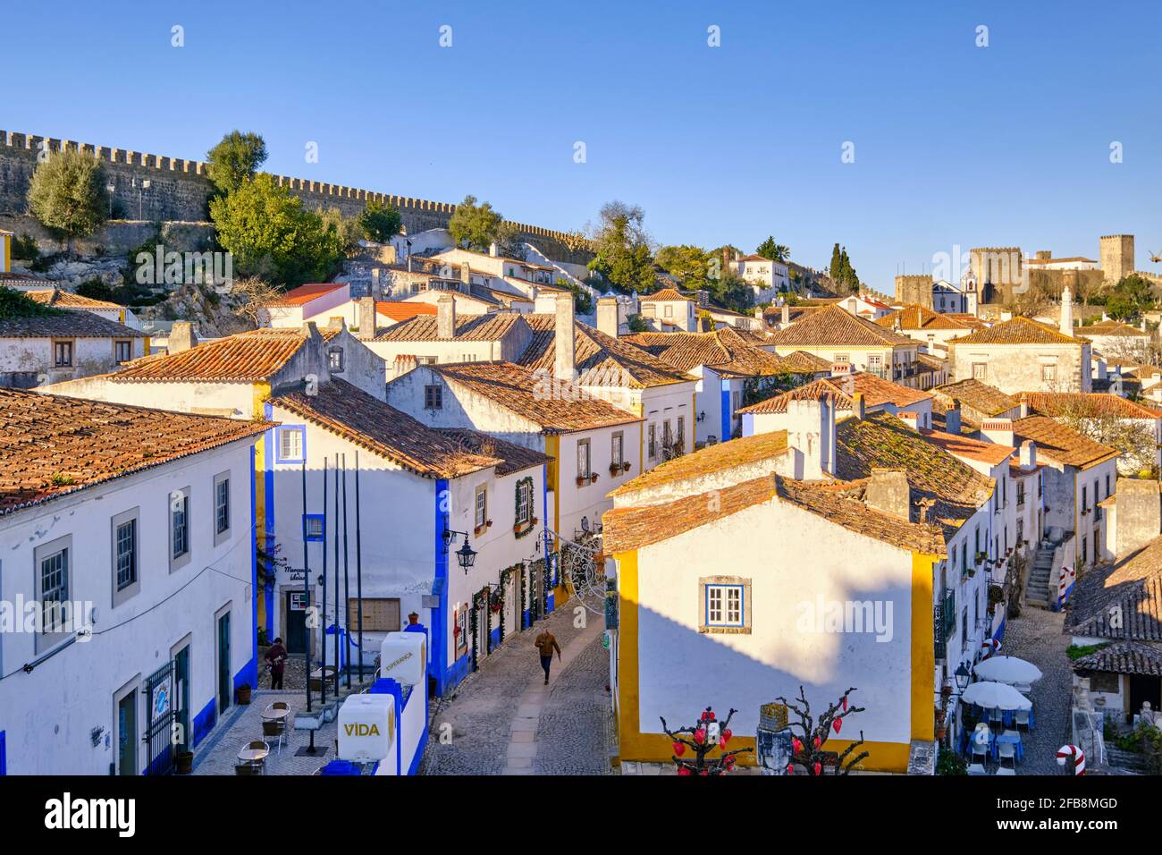 Obidos, ein traditionelles mittelalterliches Dorf, das im 12. Jahrhundert in die Moore gebracht wurde. Portugal Stockfoto