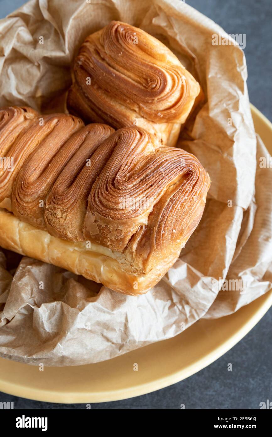 Blätterteig Brioche französisch Rezept Stockfoto
