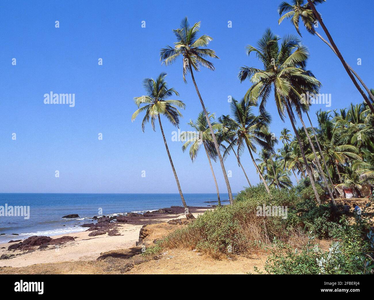 Anjuna Beach, North Goa, Goa State, Konkan Region, Republik Indien Stockfoto