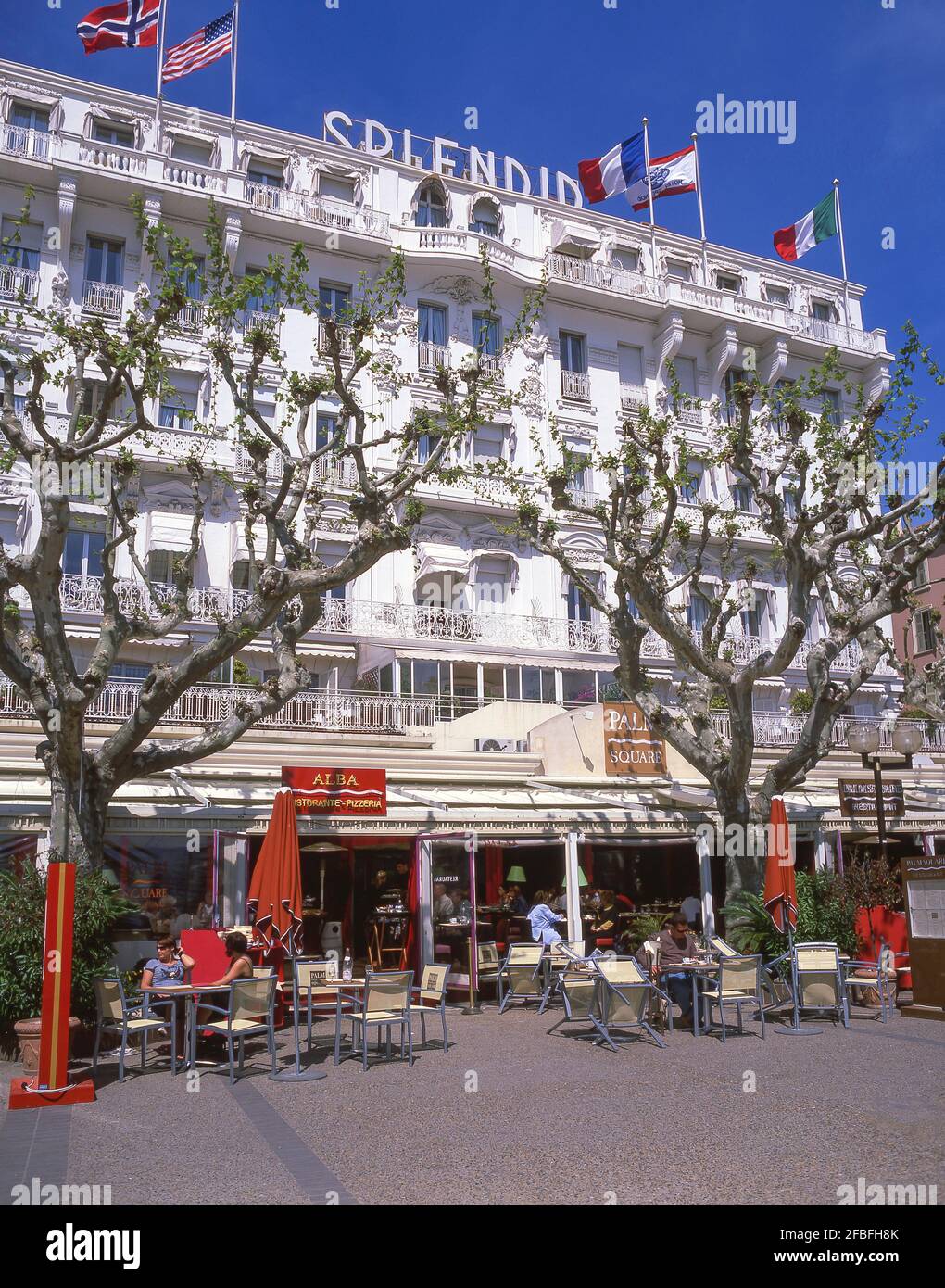 Hotel Splendid Frontage, Promenade, Cannes, Alpes-Maritimes, Provence-Alpes-Côte d'Azur, Frankreich Stockfoto