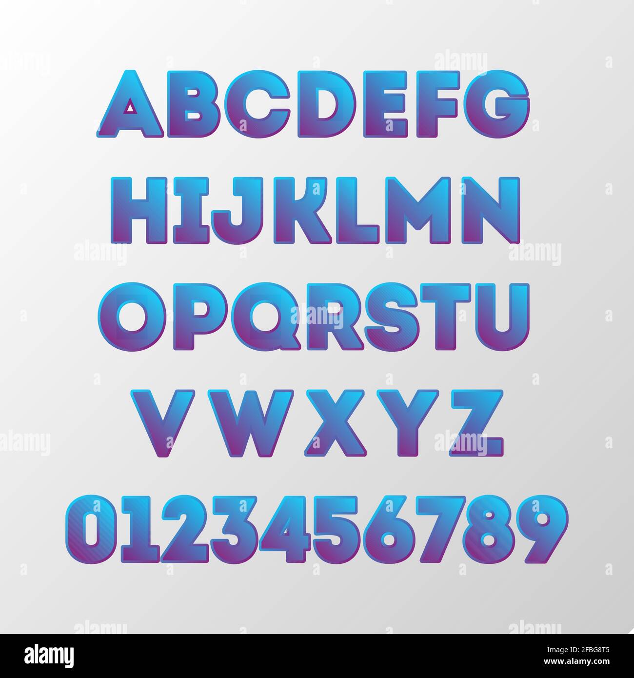 Farbe Linie abstrakt Alphabet Buchstaben ABC Schriftart. 3D Typografie Vektor Illustration Symbol. Stock Vektor