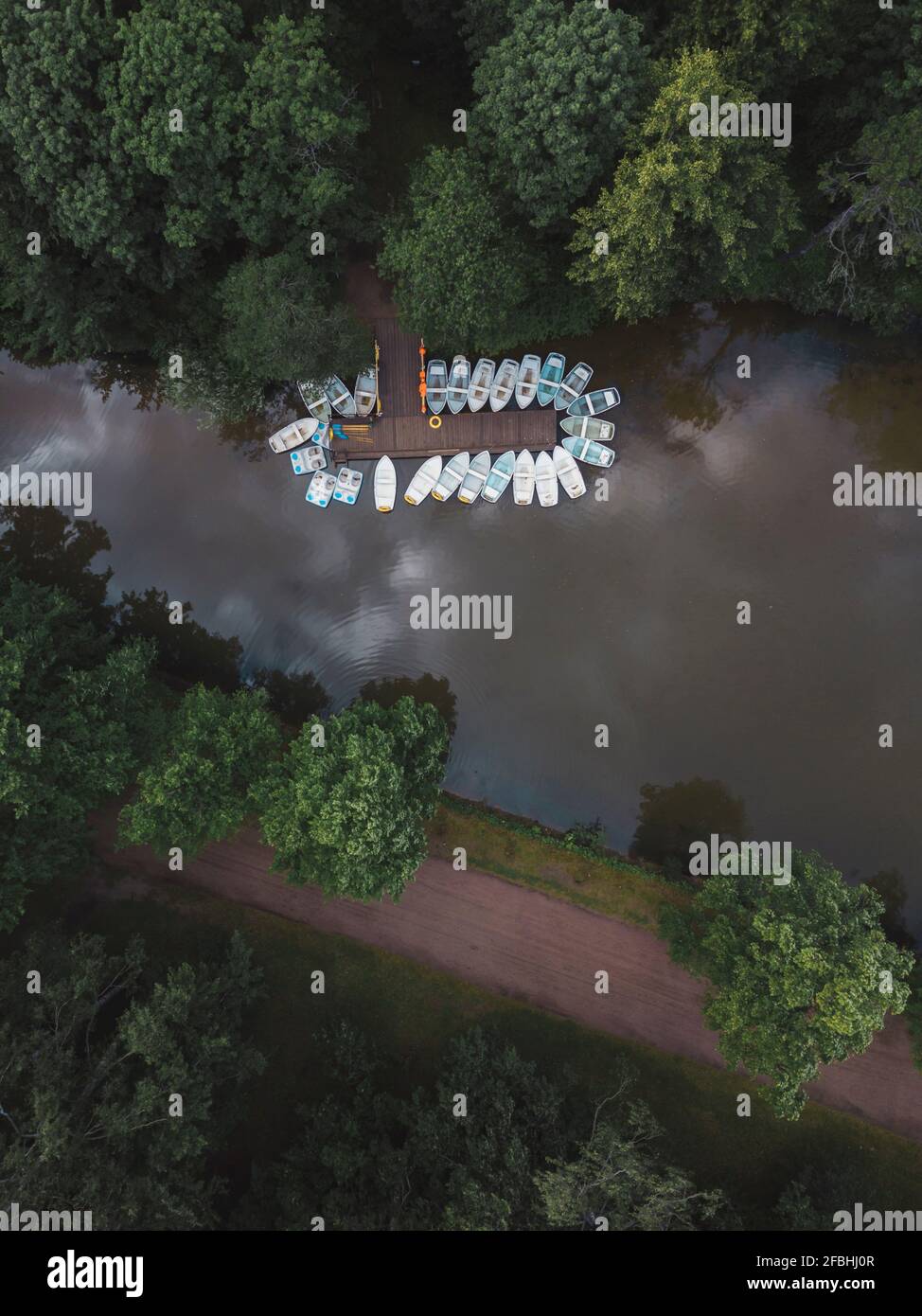 Boote im Pavlovsky Park, Pavlovsk, St. Petersburg, Russland Stockfoto