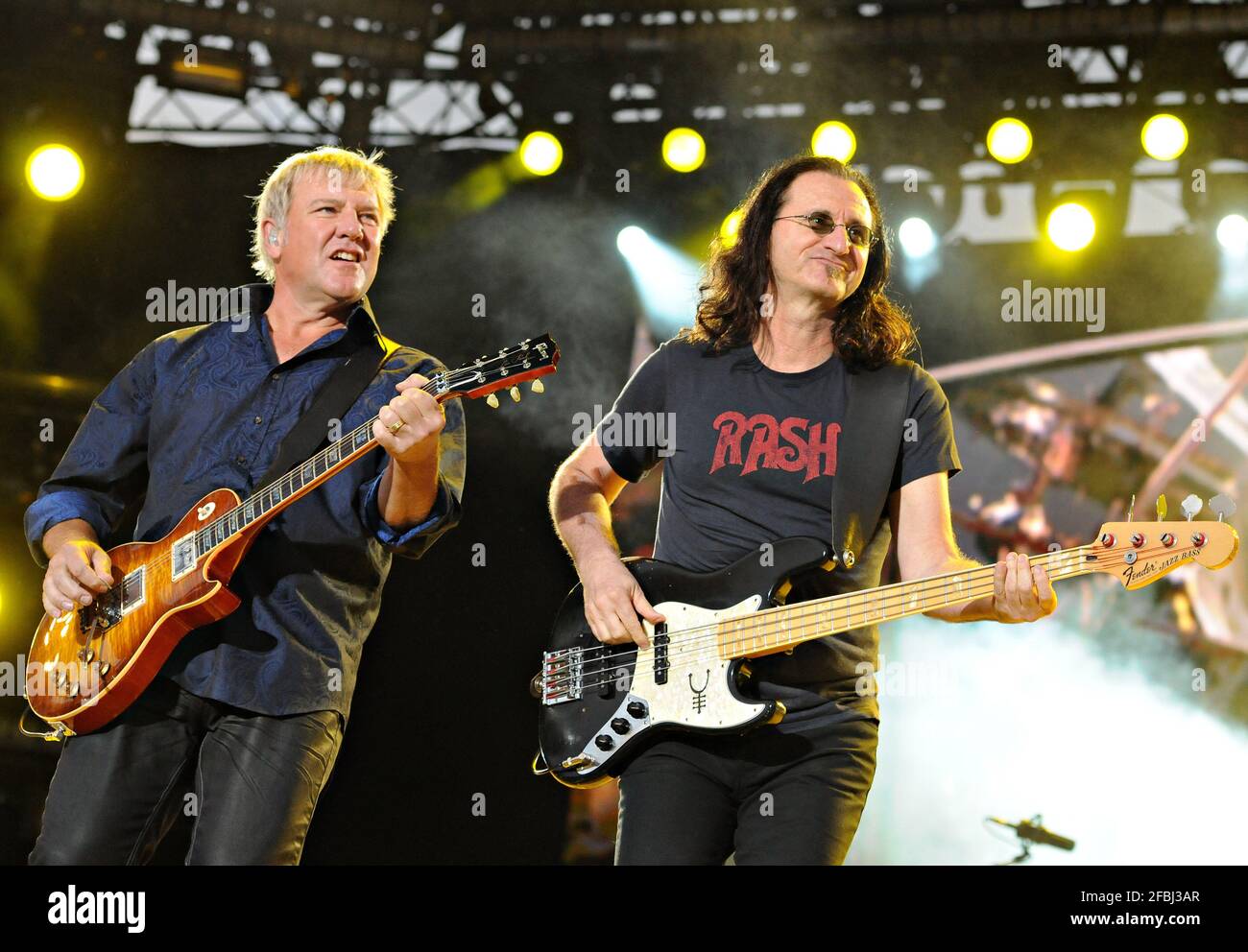 die kanadische Rockband Rush während einer Show in Quebec City Stockfoto