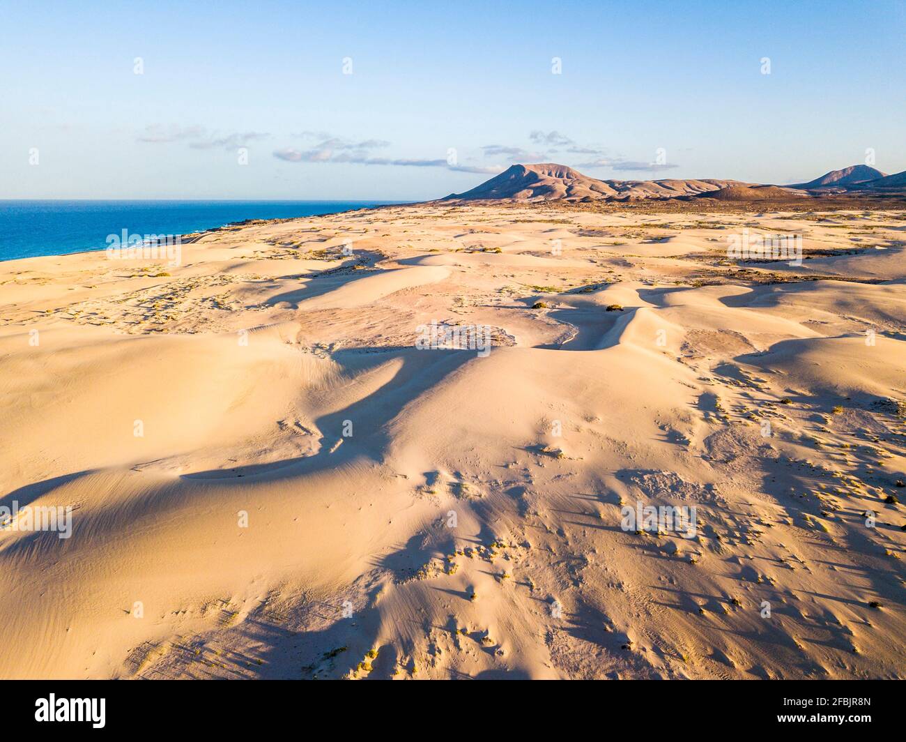 Luftaufnahme von semidesert in Fuerteventura Stockfoto