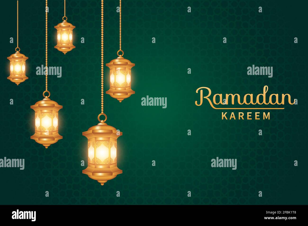 Luxuriöser Ramadan-Kareem mit realistischen 3d-Laternen-Dekorationen. Islamischer Hintergrund geeignet für Ramadan, Eid al Adha, Eid al Fitr. Stock Vektor