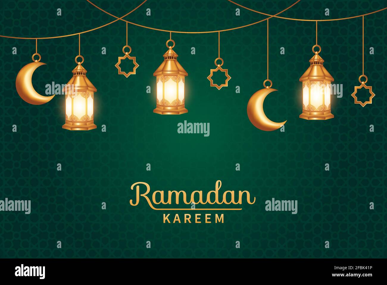 Islamischer Hintergrund geeignet für Ramadan, Eid al Adha, Eid al Fitr. Ramadan Kareem mit realistischen 3d Laternen Dekorationen. Stock Vektor