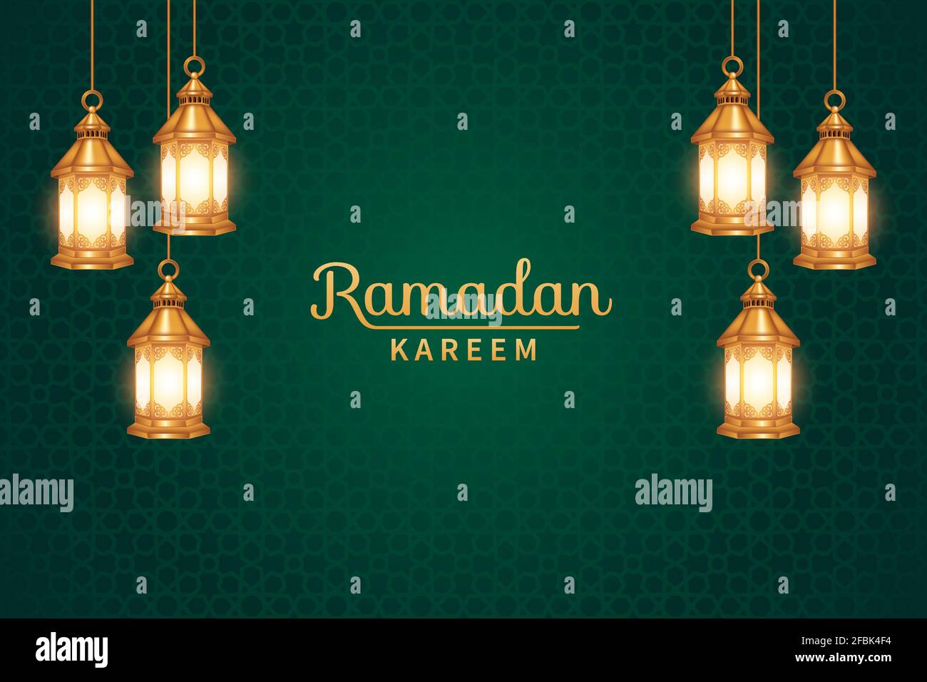 Ramadan Kareem mit realistischen 3d Laternen Dekorationen. Islamischer Hintergrund geeignet für Ramadan, Eid al Adha, Eid al Fitr. Stock Vektor