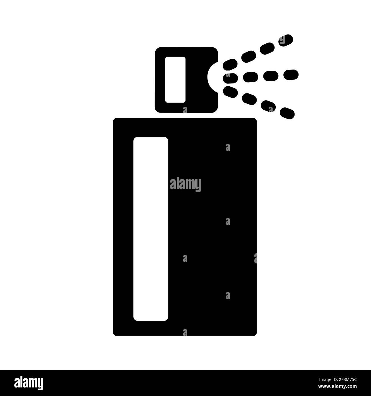 Flaschenspray schwarz-weiß einfache Symbolvektor Illustration, antiseptische Desinfektionsmittel verwenden Stock Vektor