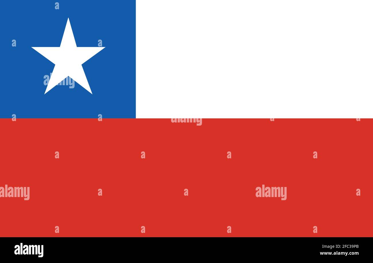 Vektordarstellung der Flagge Chiles Stock Vektor