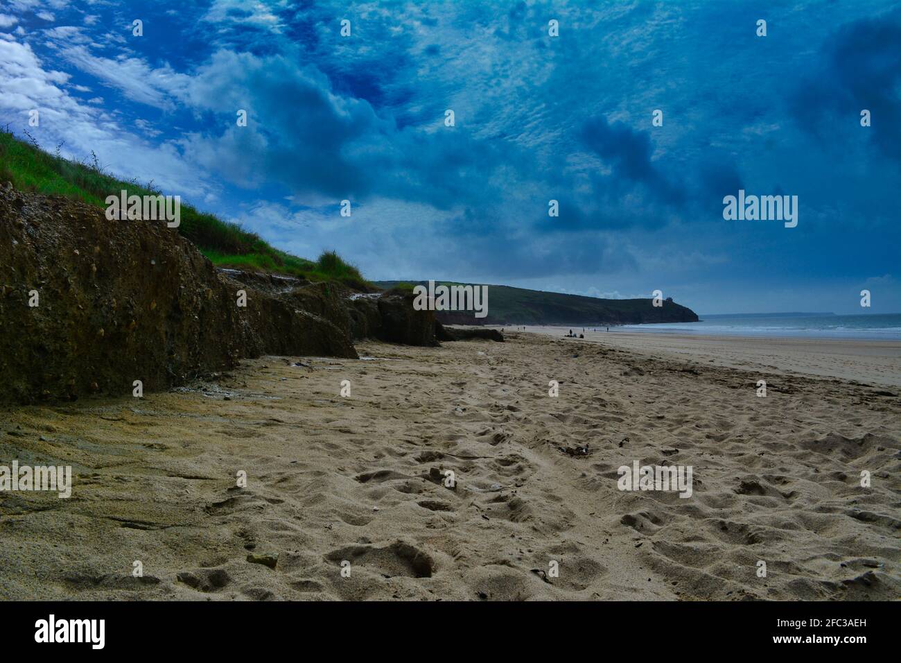 Praa Sands Beach in Cornwall, Großbritannien. Stockfoto