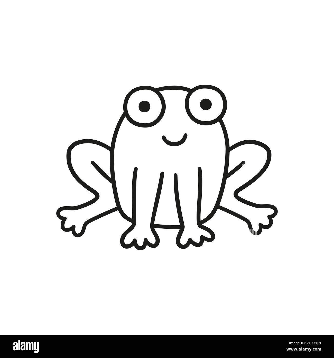 Handgezeichneter niedlicher Frosch. Kinderzeichnung. Isolierte  Vektordarstellung in Doodle Stock-Vektorgrafik - Alamy