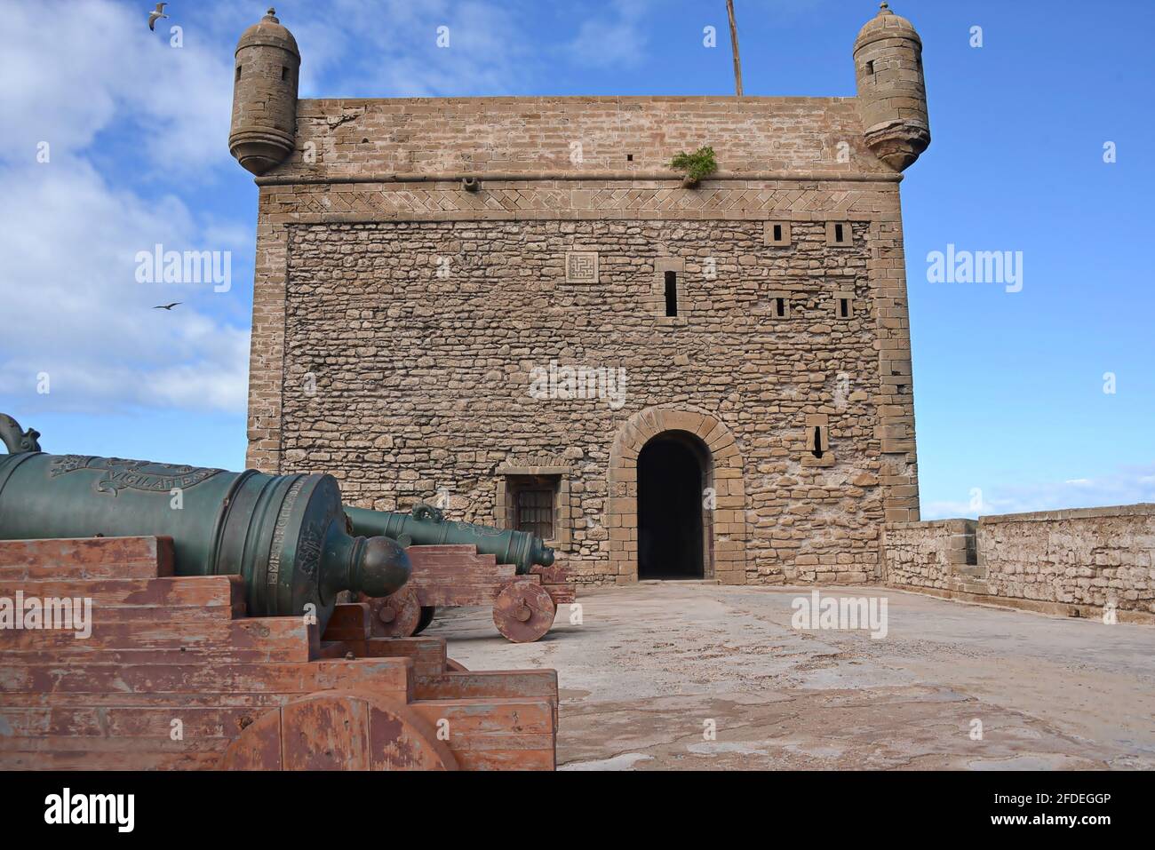 MAROKKO-ESSAOUIRA Hafen und Küstenstadt an der Atlantikküste, ist seine Medina von der Skala de la Kasbah, einem achtzehnten Jahrhundert geschützt Stockfoto