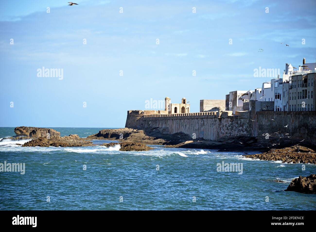 MAROKKO-ESSAOUIRA Hafen und Küstenstadt an der Atlantikküste, ist seine Medina von der Skala de la Kasbah, einem achtzehnten Jahrhundert geschützt Stockfoto