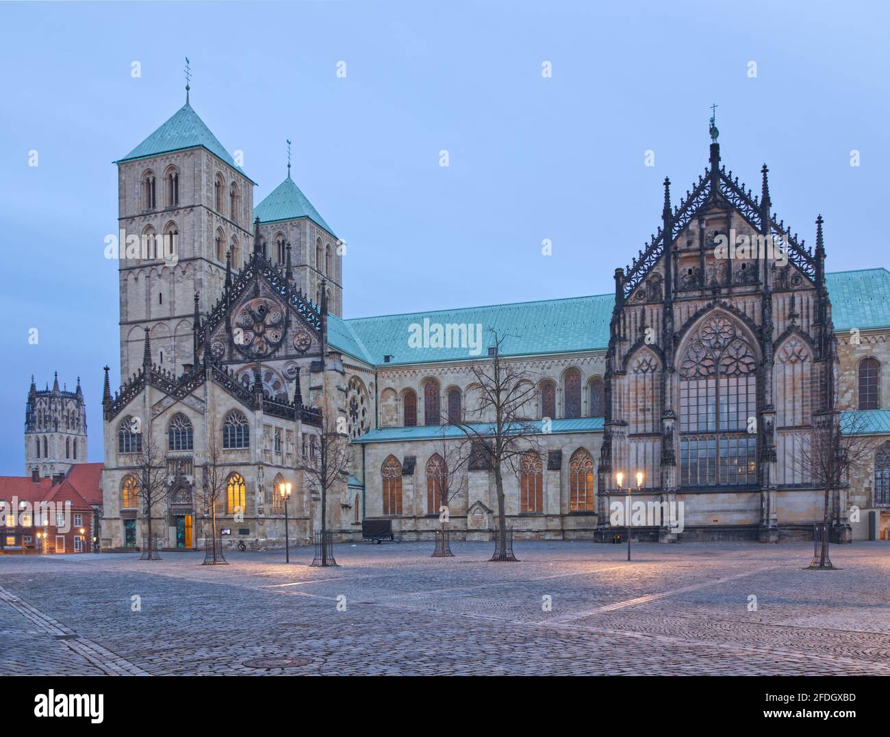 Mittelalterlicher Münster oder St.-Paulus-Dom in Münster, Deutschland Stockfoto