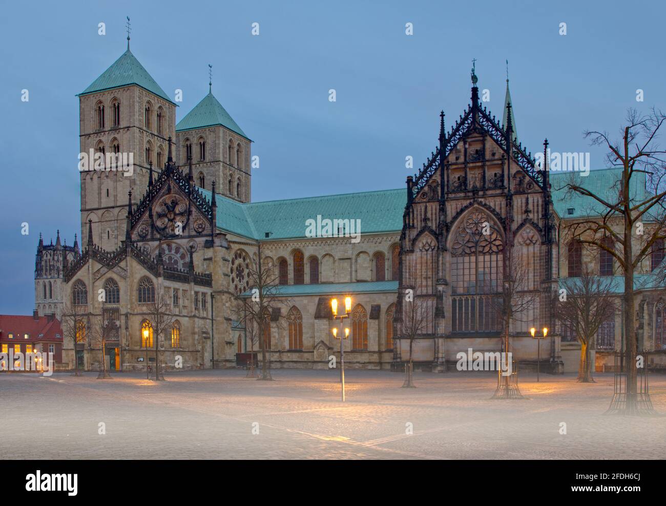 Mittelalterlicher Münster oder St.-Paulus-Dom in Münster, Deutschland Stockfoto