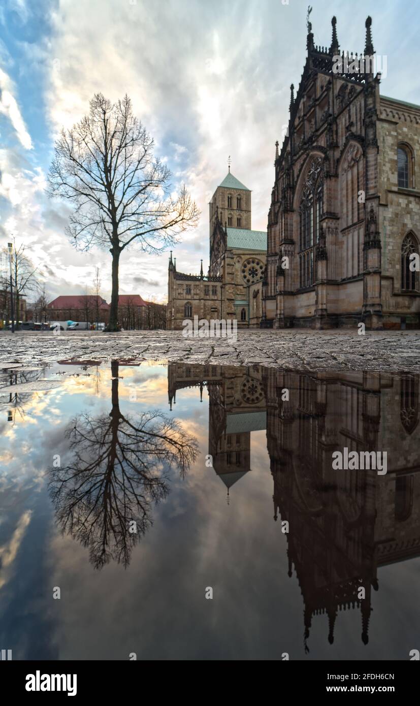 Mittelalterlicher Münster oder St.-Paulus-Dom in Münster, Deutschland Stockfoto