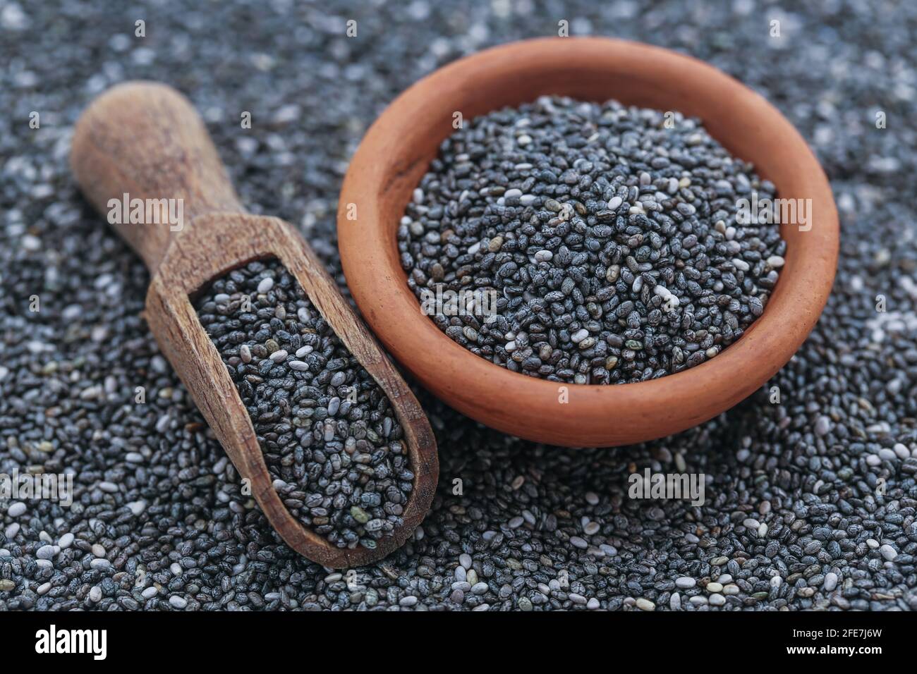 Bio Chia Seed ein super Lebensmittel aus nächster Nähe Stockfoto