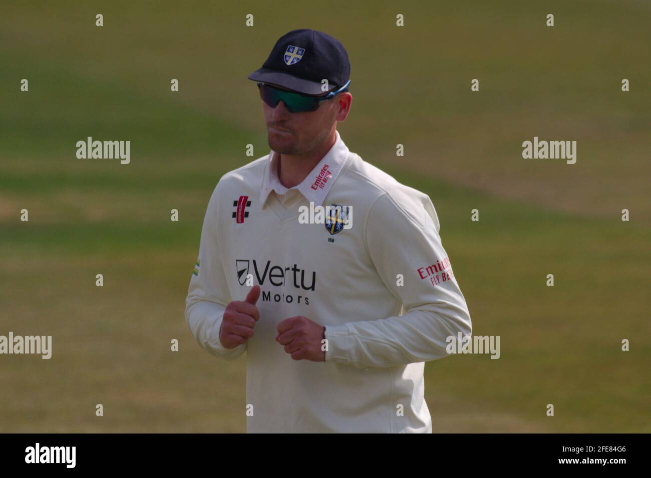 Chester le Street, England, 24. April 2021. Alex Lees von Durham CCC, der während des LV= Insurance County Championship-Spiels im Riverside Ground in der Chester le Street gegen Derbyshire CCC antreten wird. Quelle: Colin Edwards/Alamy Live News. Stockfoto