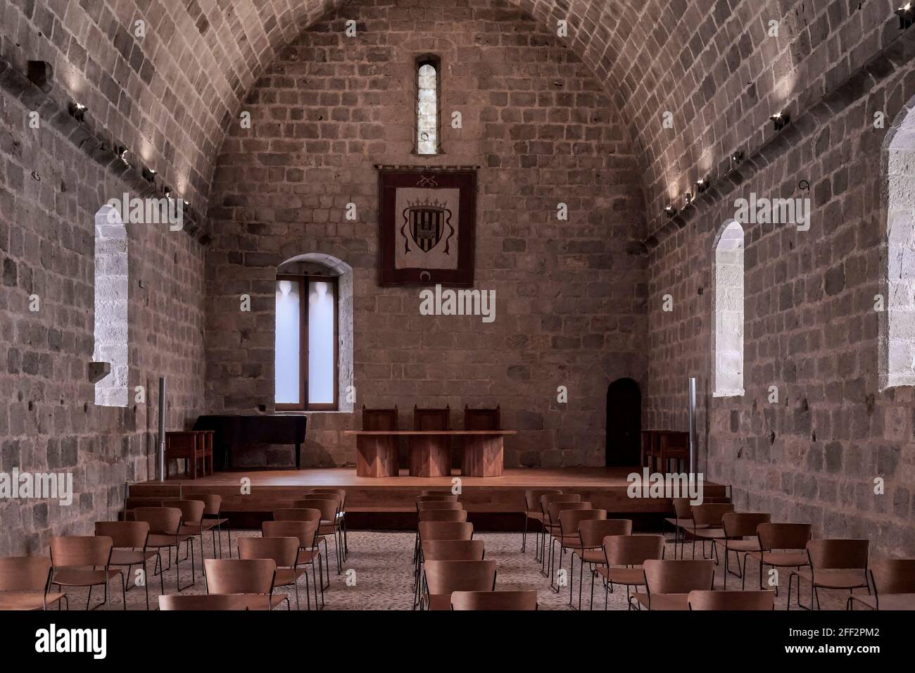 Das Castillo Palacio de Peñíscola oder Castillo del Papa Luna befindet sich im höchsten Teil des Felsens einer Stadt, die zur schönsten Spaniens erklärt wurde. Stockfoto