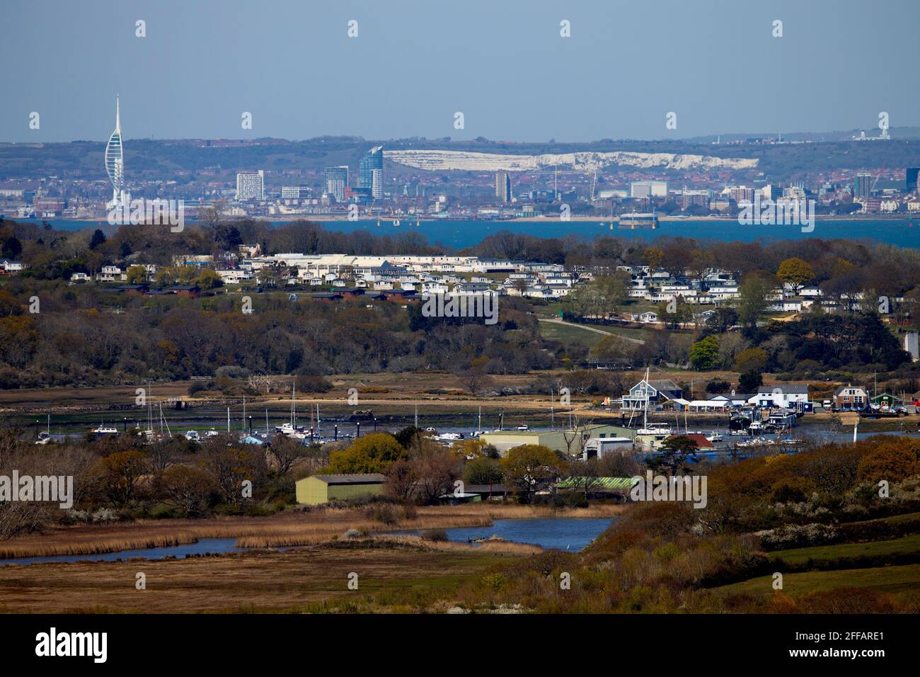 Portsmouth, The Solent, Spinnaker, Tower, Isle of Wight, England, Großbritannien, Stockfoto